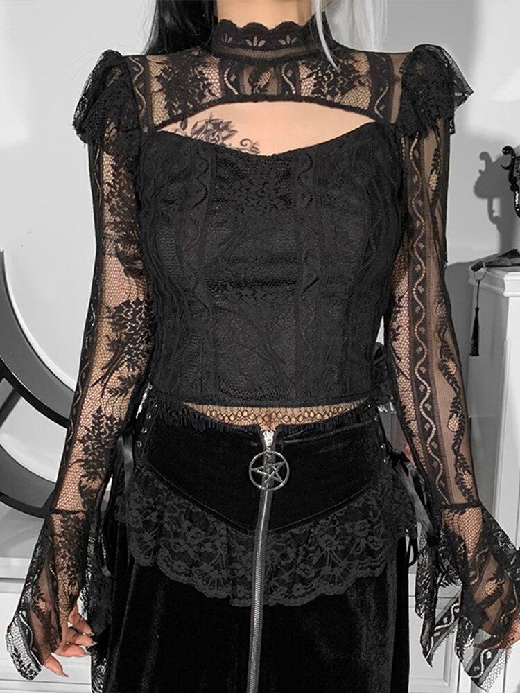 InsGoth Fairy Lace Grunge T-shirts – Bild 3