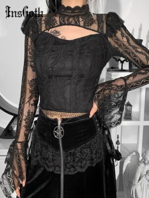 InsGoth Fairy Lace Grunge T-shirts