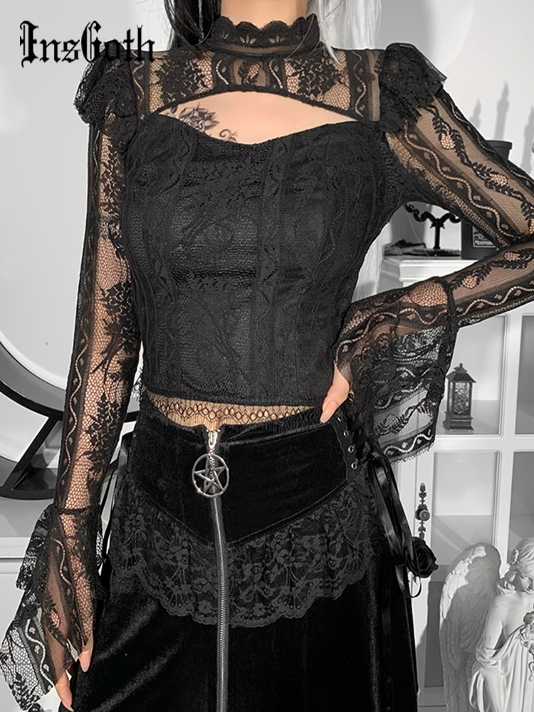 InsGoth Fairy Lace Grunge T-shirts