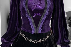 InsGoth Vintage Purple Velvet Crop Top